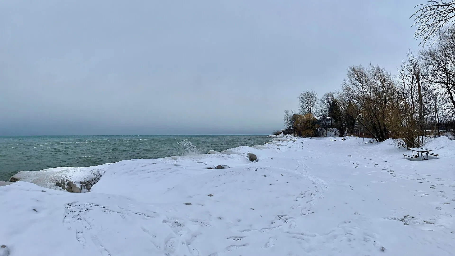 Lake Ontario shoreline in winter, Wilson-Tuscarora State Park