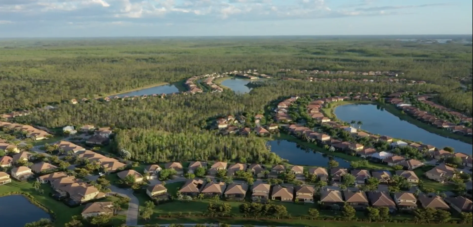 Aerial view of the Bella Terra neighborhood, Estero.