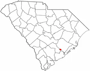 Location map of Lincolnville, South Carolina.