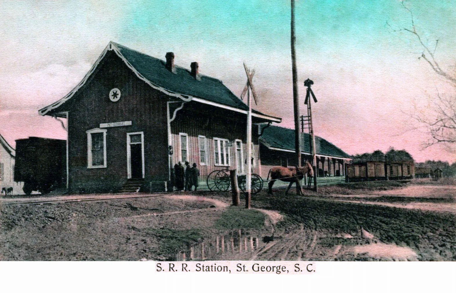 The Southern Railway station, St. George (historic postcard).