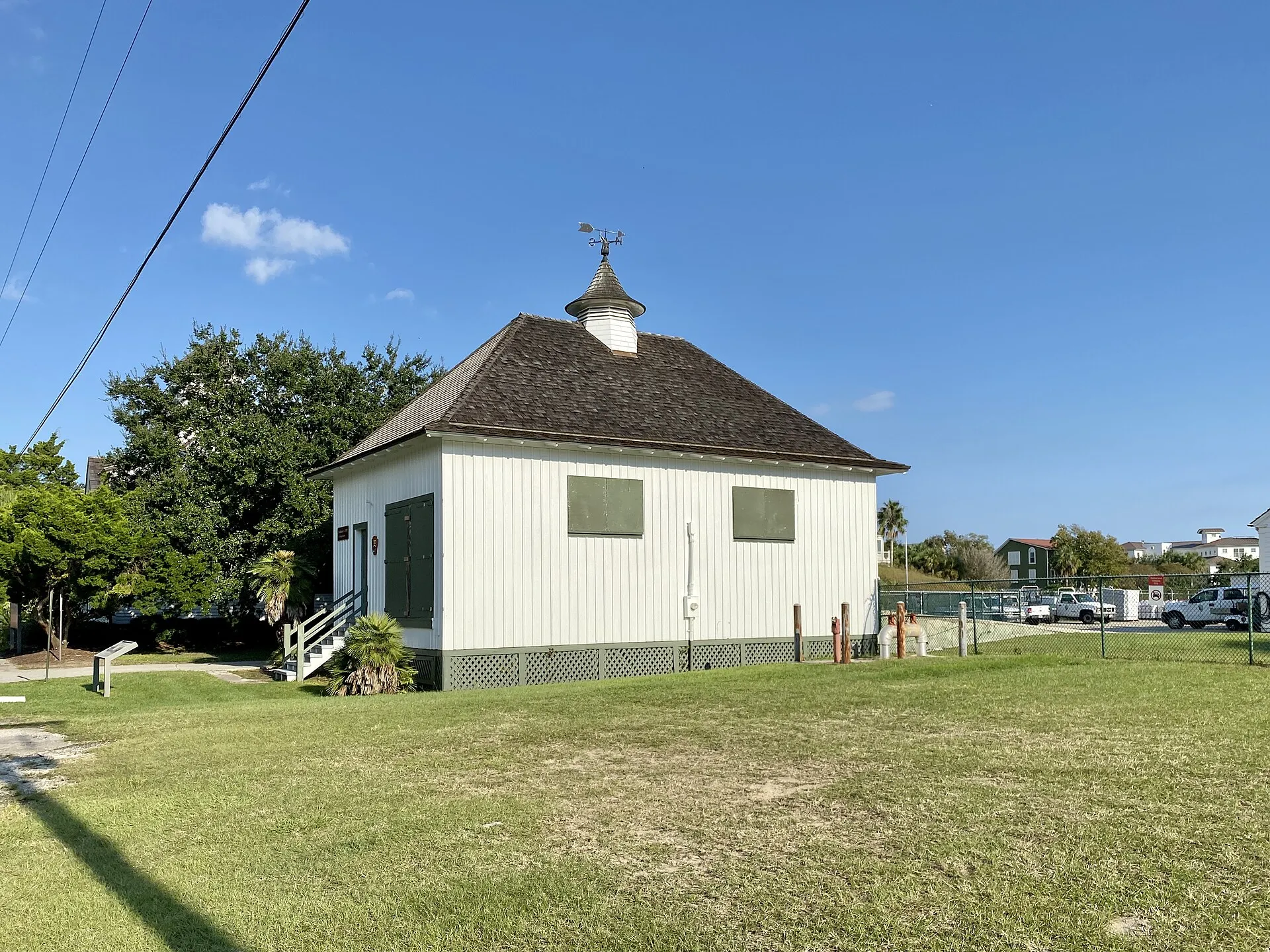The historic U.S. Coast Guard station boathouse, Sullivan's Island.