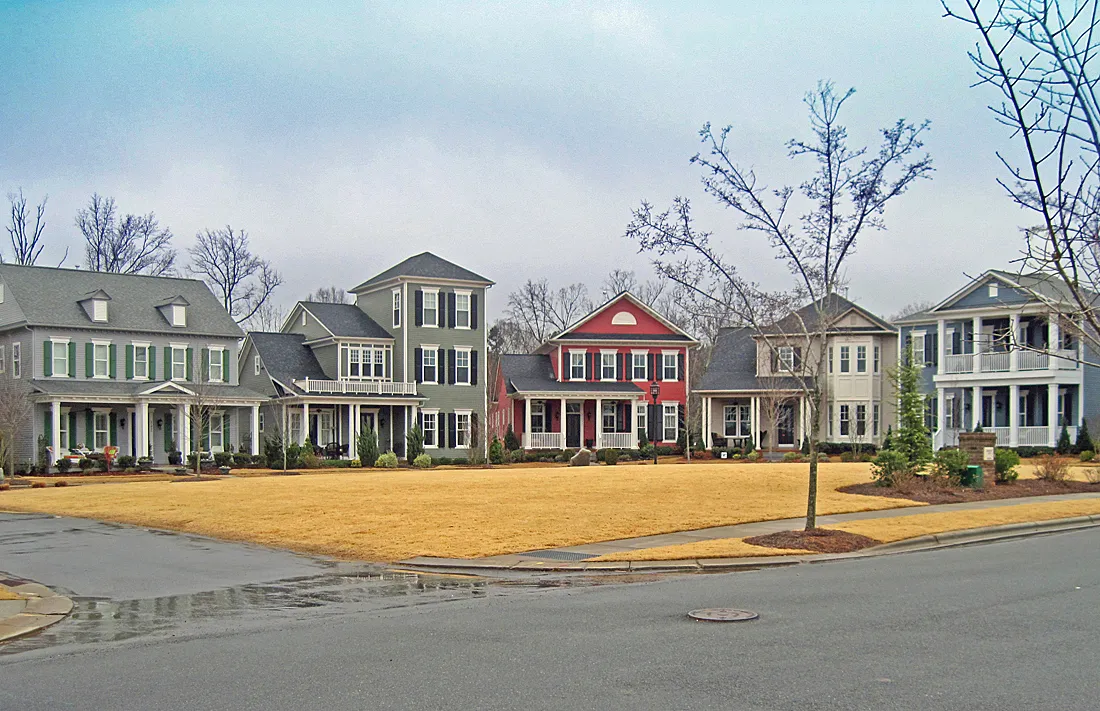 Loop road with single family homes near Davidson This work is licensed under a Creative Commons Attribution 3.0 United States License. Please Attribute to:Brett VA