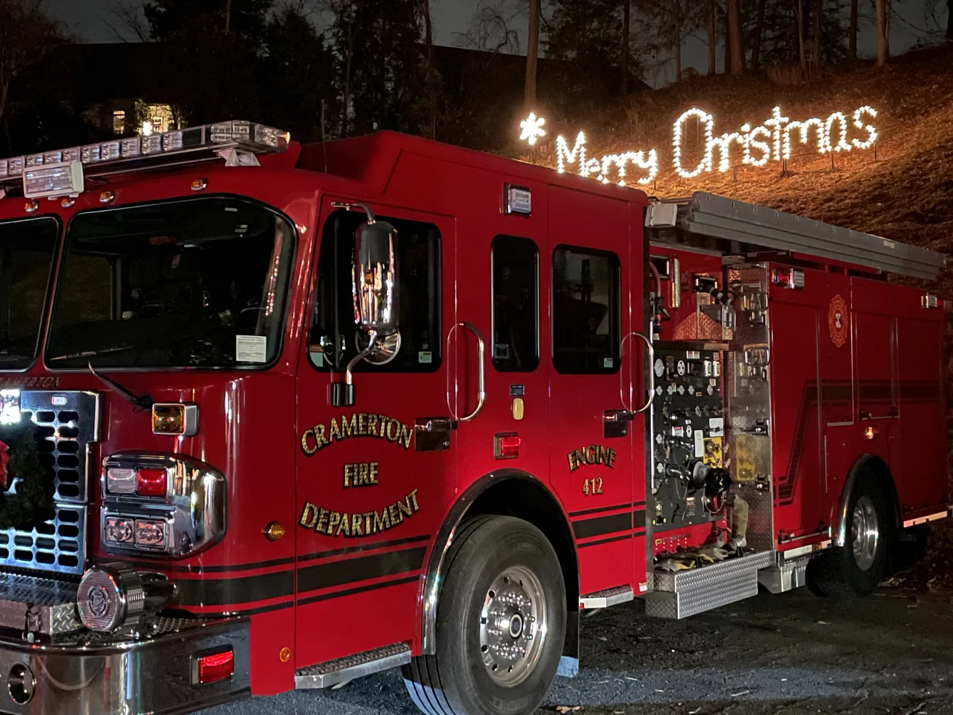 Cramerton fire truck in front of McAdenville Fire Station 40