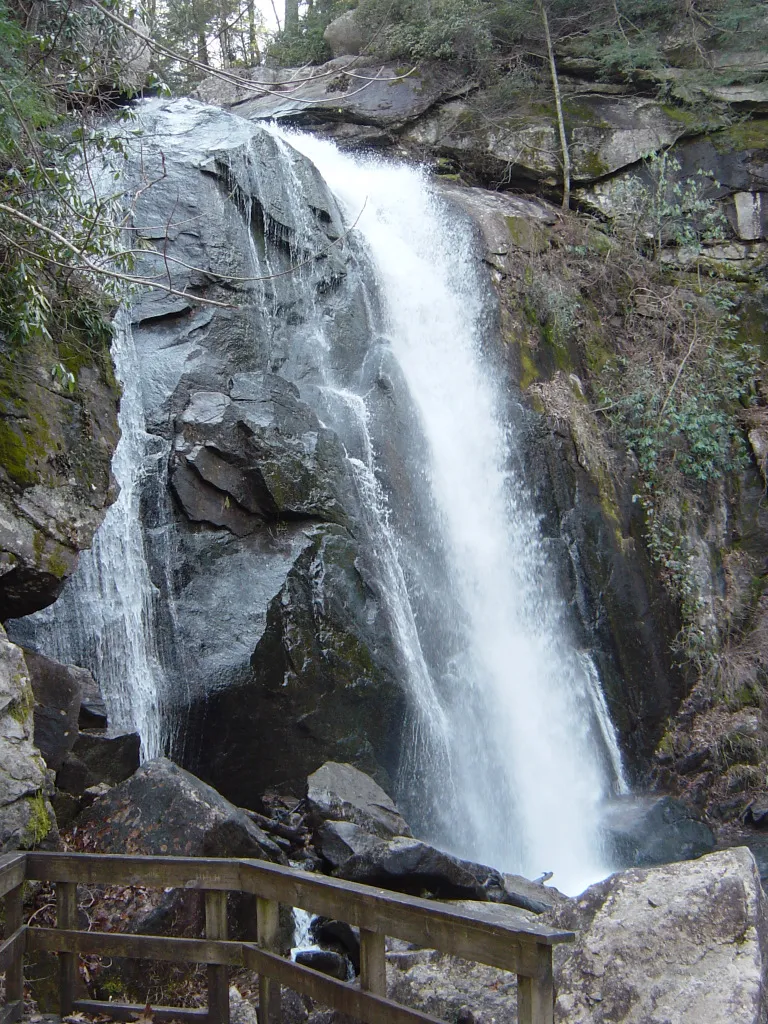 High Shoals Falls on Jacob Fork, South Mountains State Park, NC.