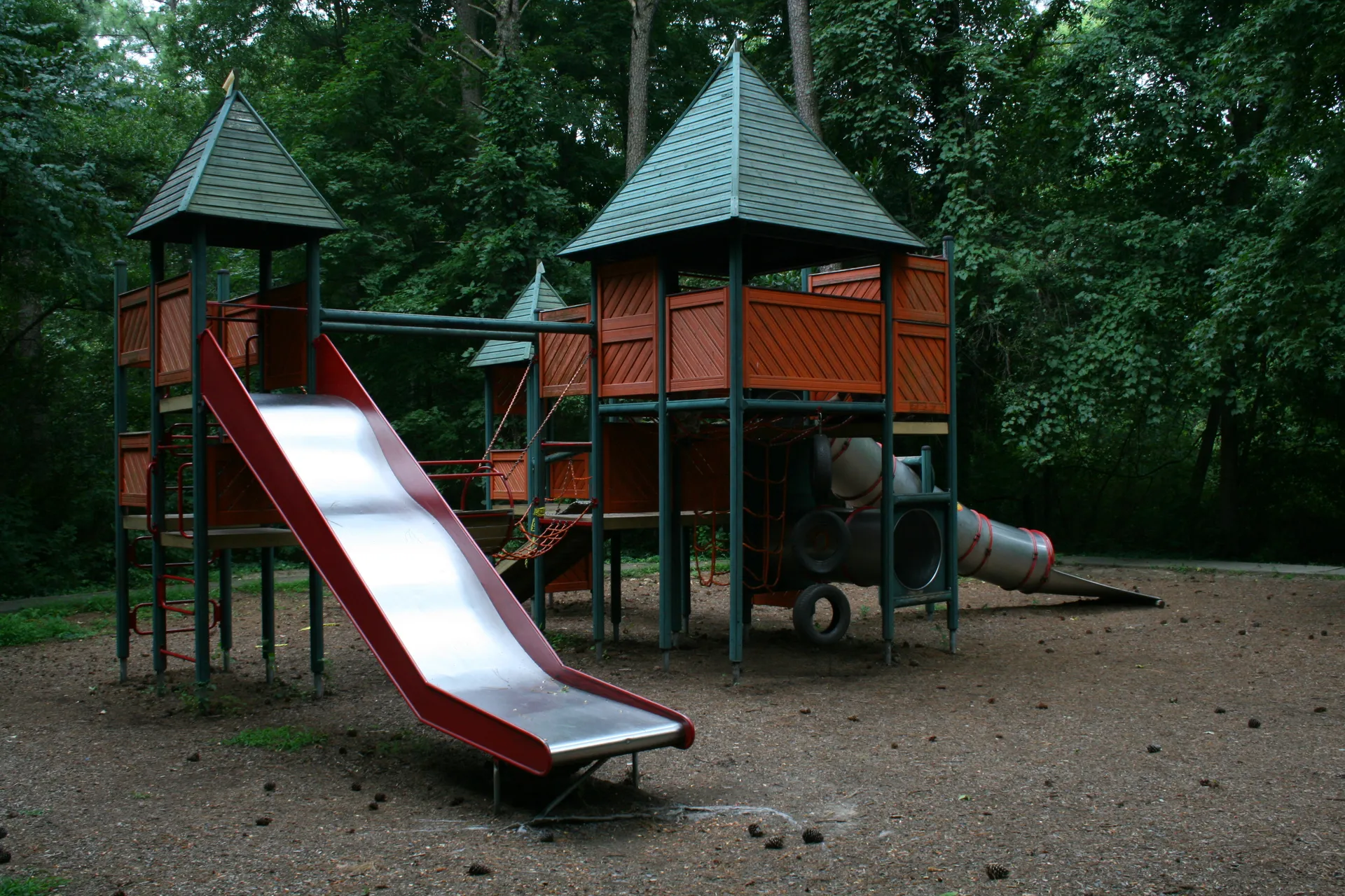 A playground for older kids at Indian Trail Park in Durham, North Carolina .