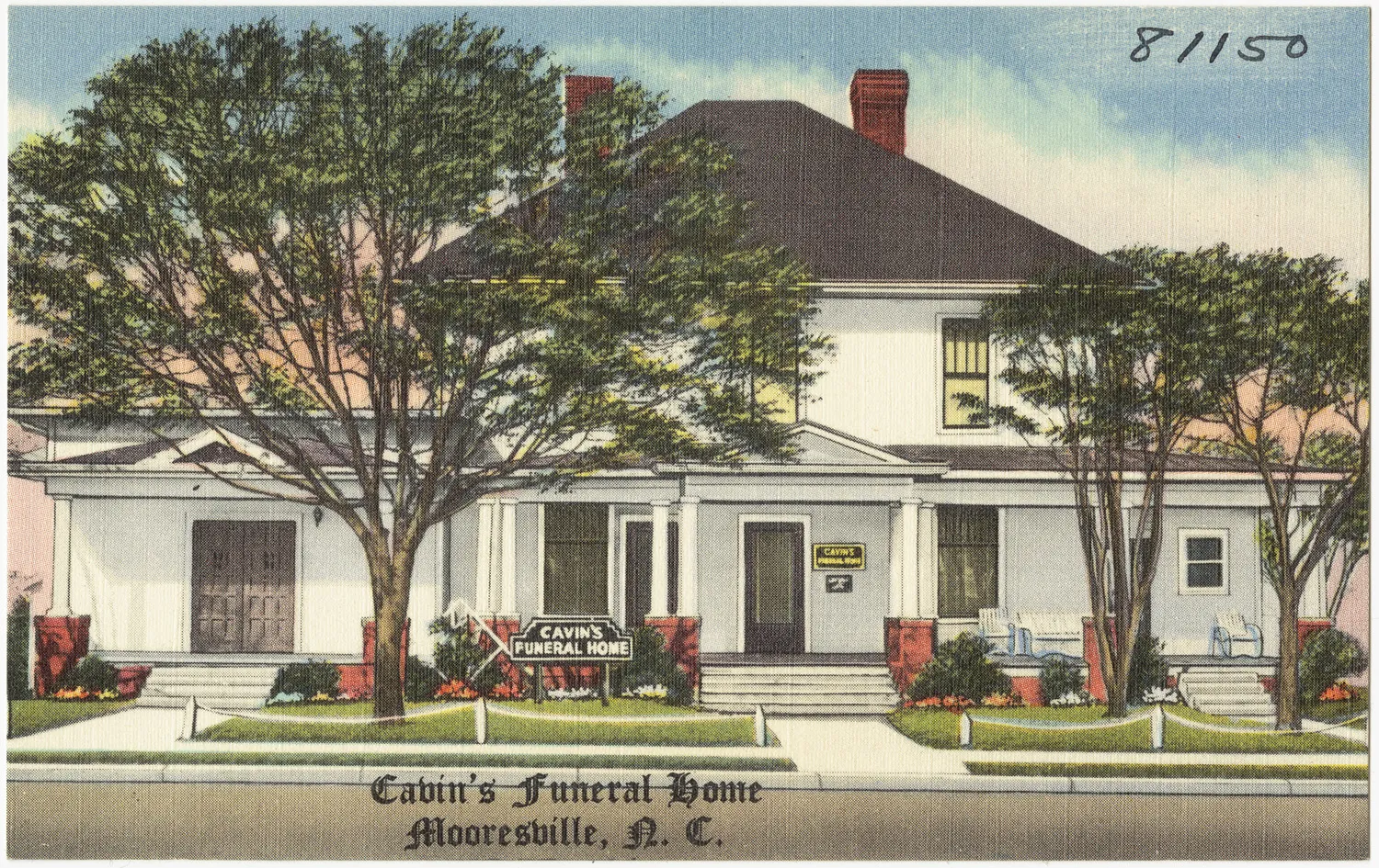 File name: 06_10_016101 Title: Cabin's Funeral Home, Mooresville, N. C. Created/Published: Nationwide Advertising, Tyler, Texas Date issued: 1930 - 1945 (approximate) Physical description: 1 print...