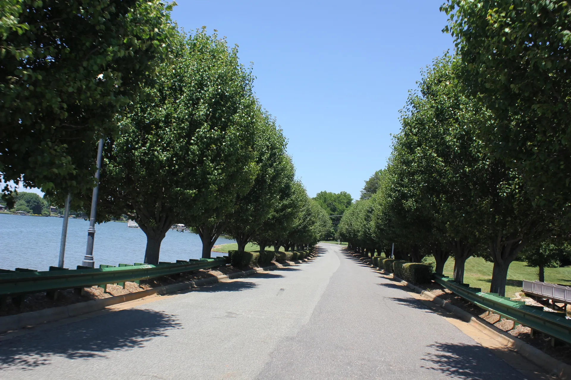 Nearby Westport area: The road to Governors Island, gated waterfront neighborhood in Denver North Carolina 2013.