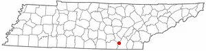 Location dot map of Fairmount, Tennessee (adapted from Wikipedia's TN county maps). — License: