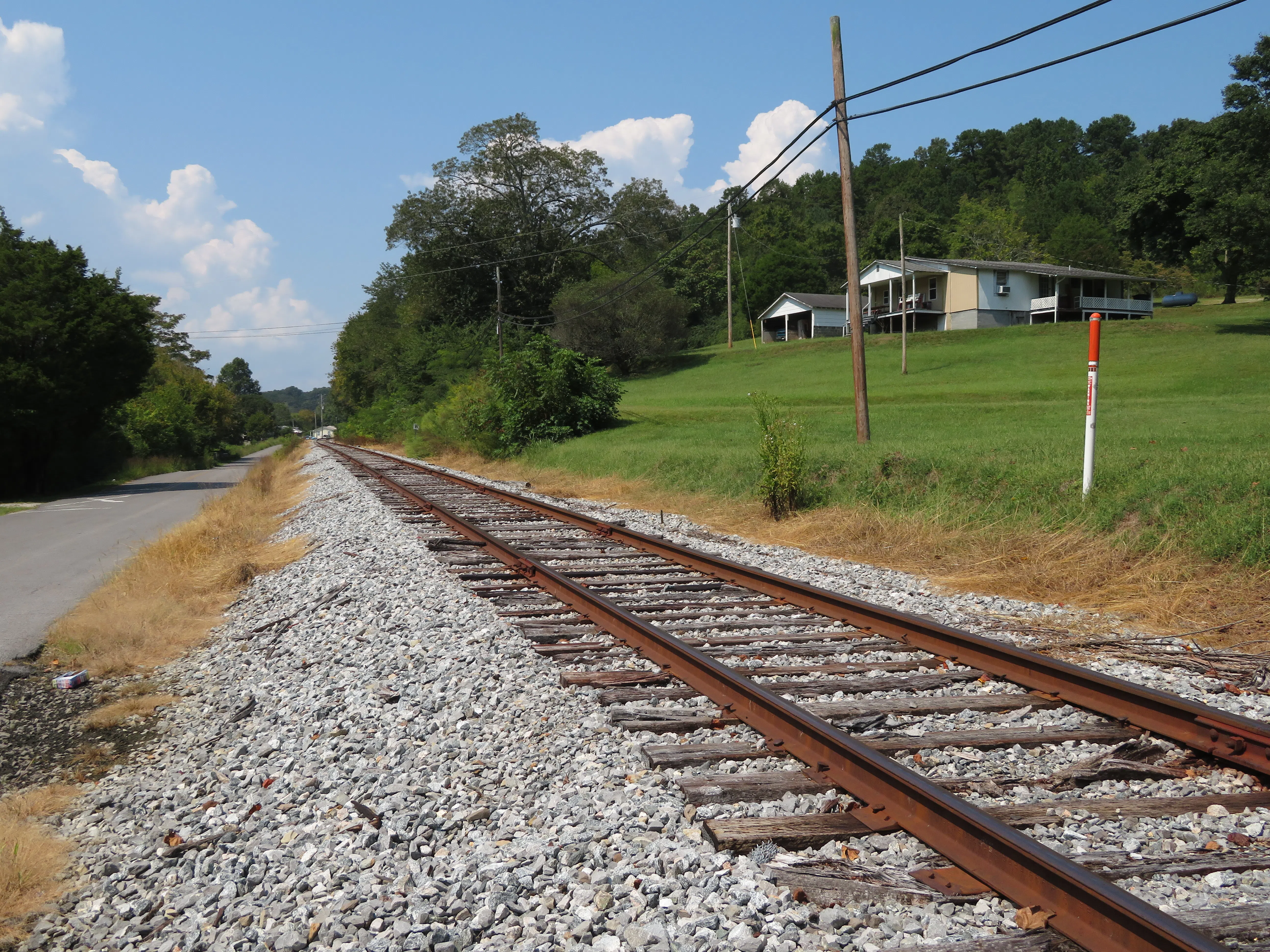 Railroad track near Fairview, Georgia. — License: