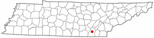 Location dot map of Middle Valley, Tennessee (adapted from Wikipedia's TN county maps). — License: