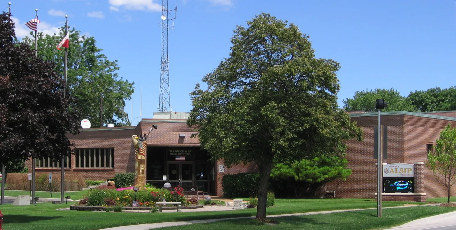 This is a photograph of the Village Hall for Alsip, Illinois, USA