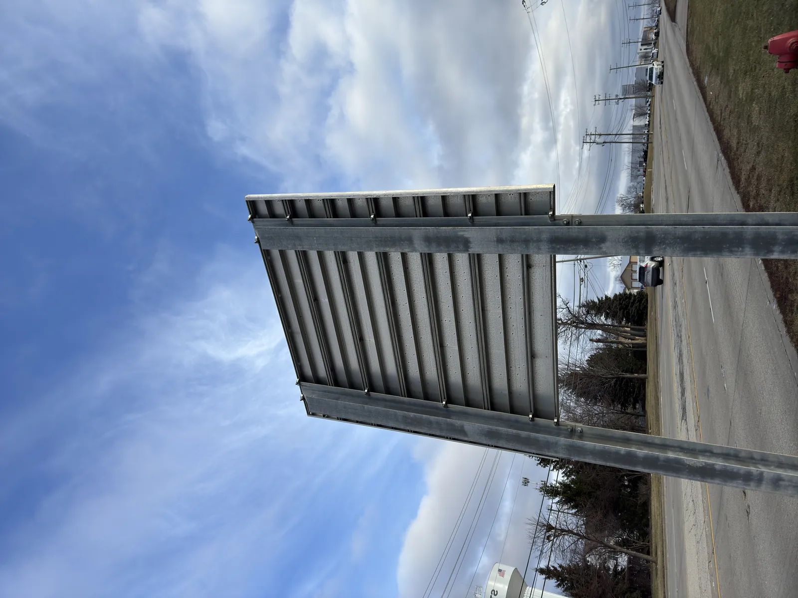 Back of Illinois Route 59 gantry sign at U.S. Route 20, Bartlett (January 2026)