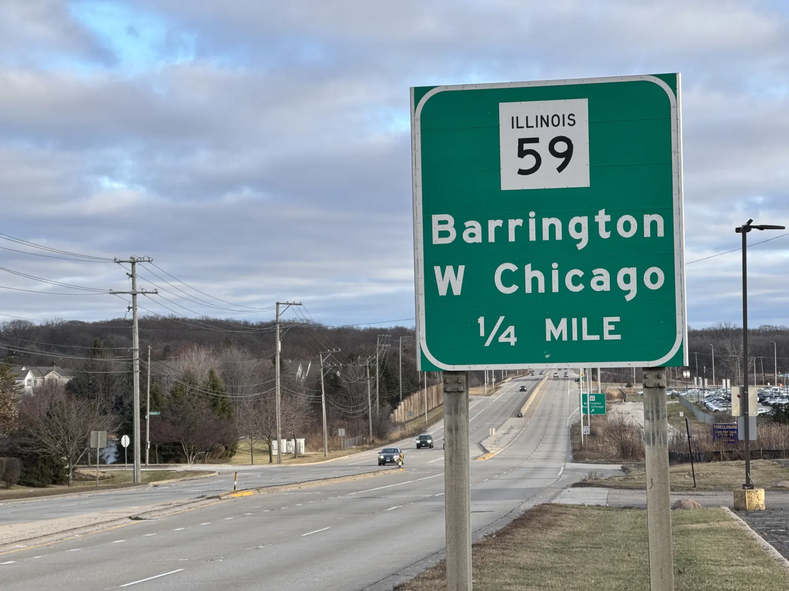 Eastbound view of the U.S. Route 20 and IL-59 interchange, Bartlett (January 2026)