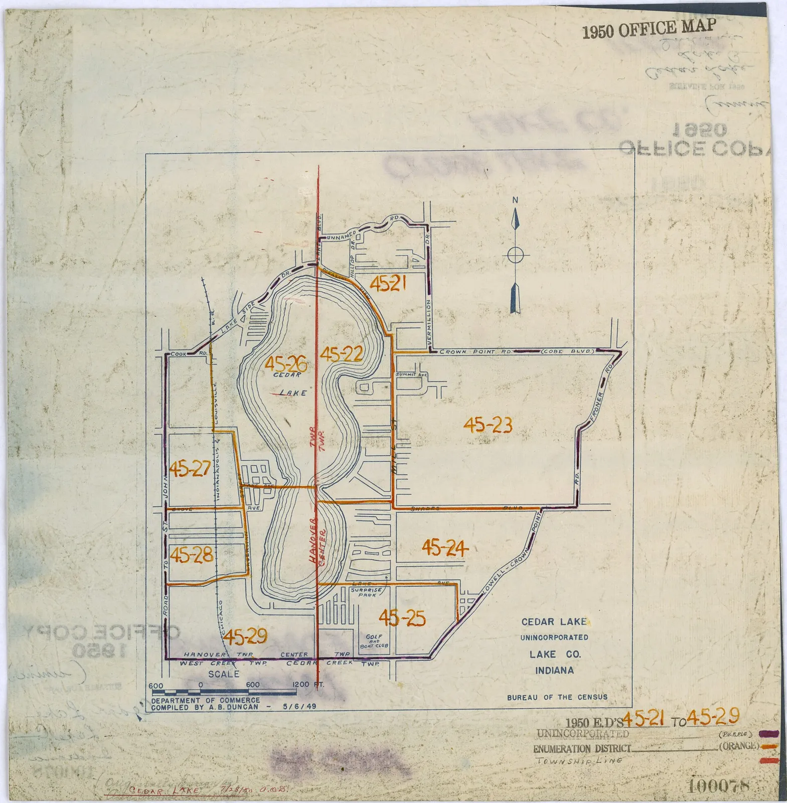 File:1950 Census Enumeration District Maps - Indiana (IN) - Lake County - Cedar Lake - ED 45-21 to 29 - NARA - 12060132.jpg