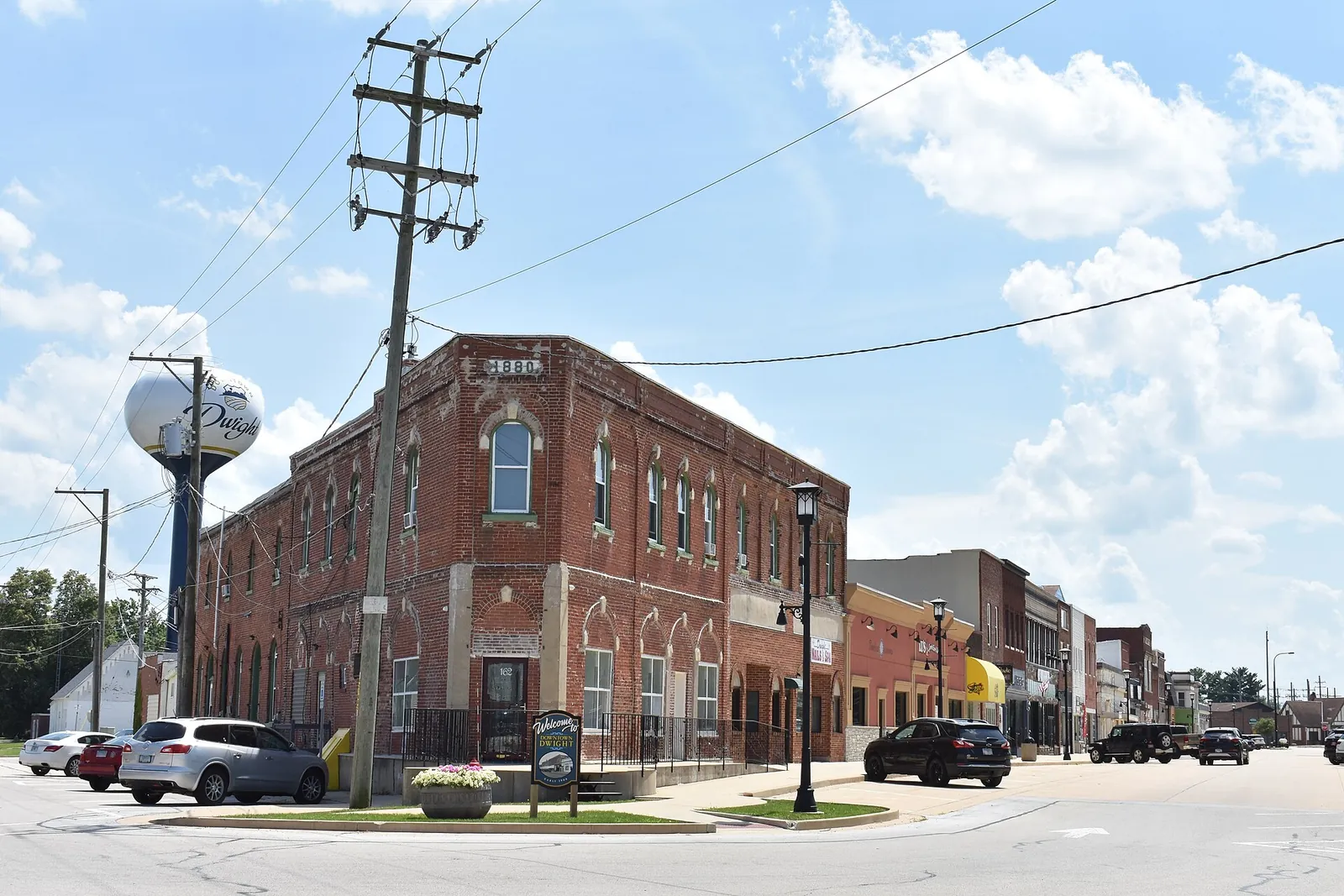 E. Main and Franklin streets in Dwight, Illinois. July 2026