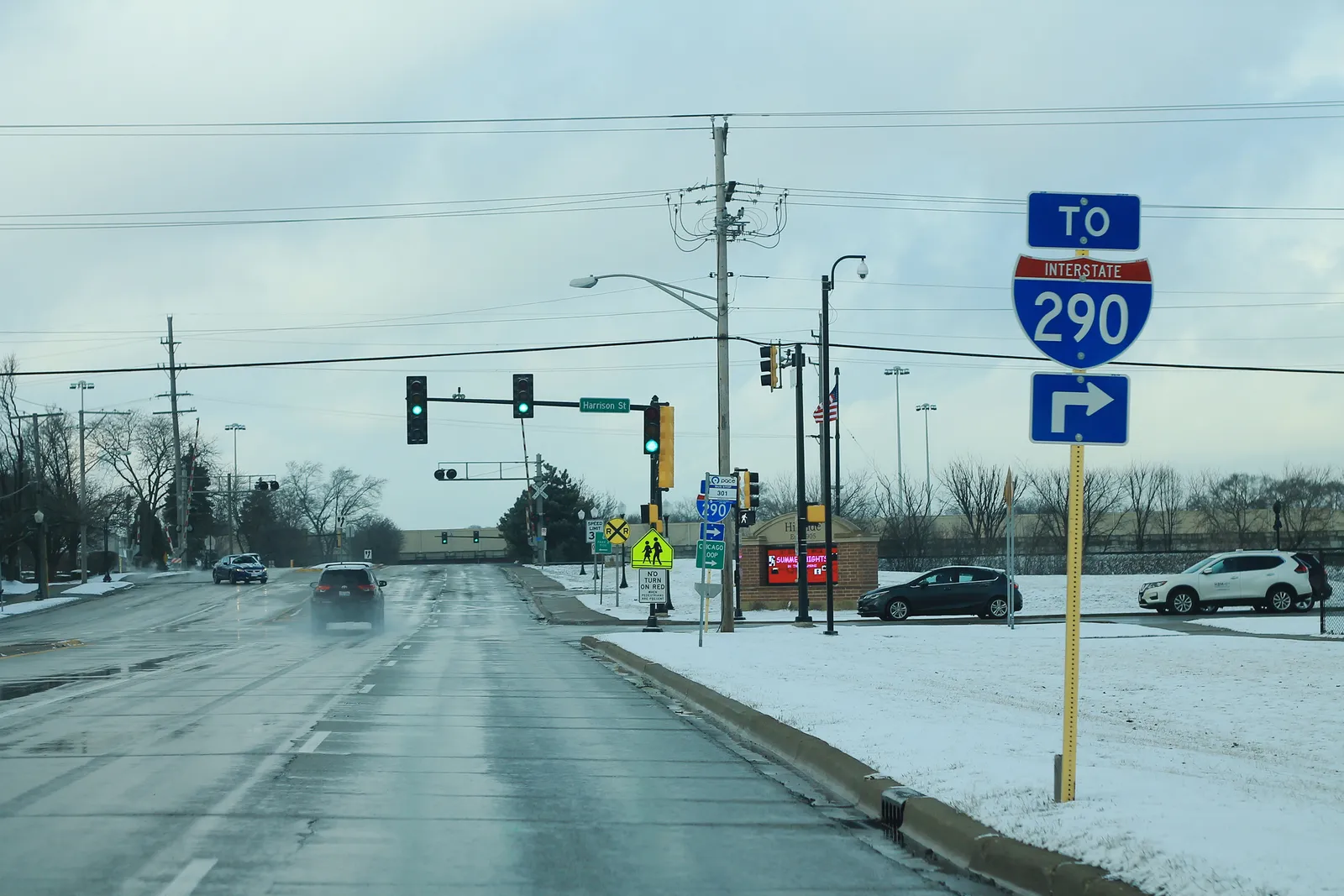 Wolf Road to I-290 sign, Hillside (weak relevance)