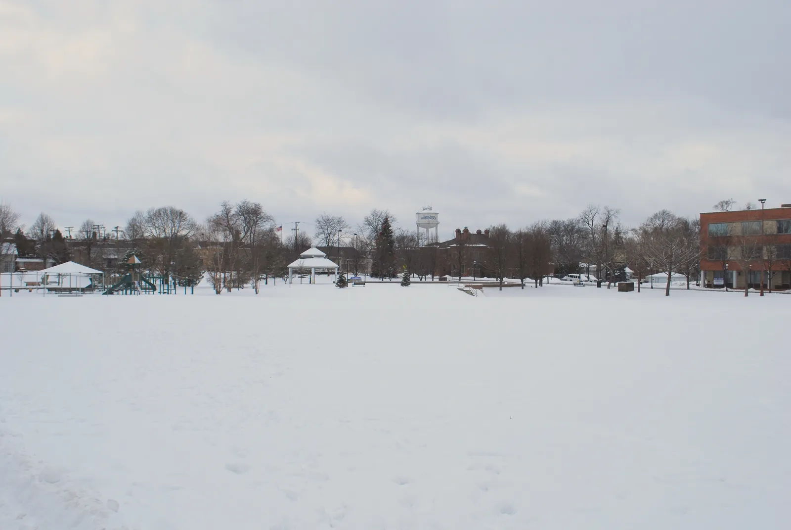 Irwin Park in winter, Homewood