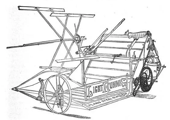 Drawing of the Plano Binder, built by Marsh, Steward & Company