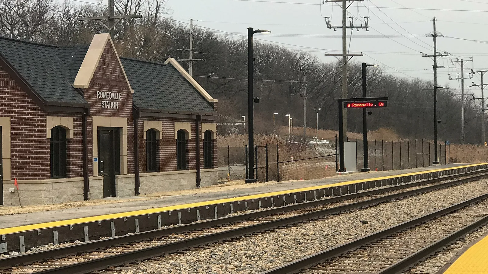 Romeoville Metra Station in early 2018 prior to the official opening.