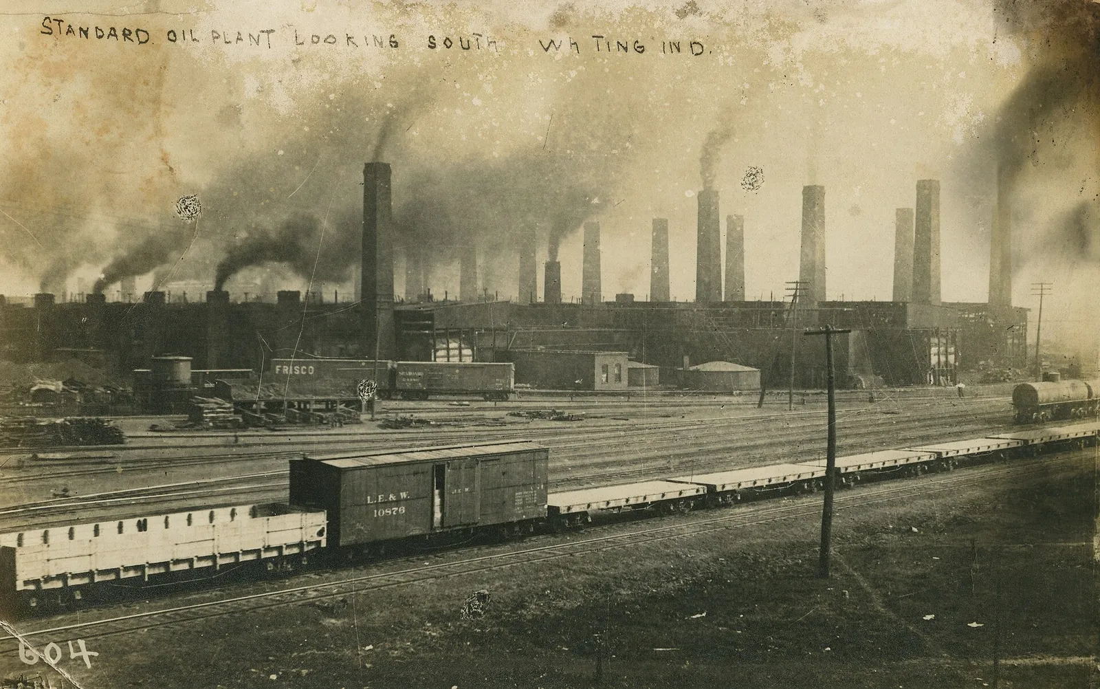 STANDARD OIL PLANT LOOKING SOUTH WHITING IND. Date: 1914 Source Type: Postcard Publisher, Printer, Photographer: P. L. Huckins (#604) Postmark: October 1, 1914, Whiting, Indiana Collection: Steven R. Shook Copyright 2007. Some rights reserved. The associated text may not be reproduced or transmitted