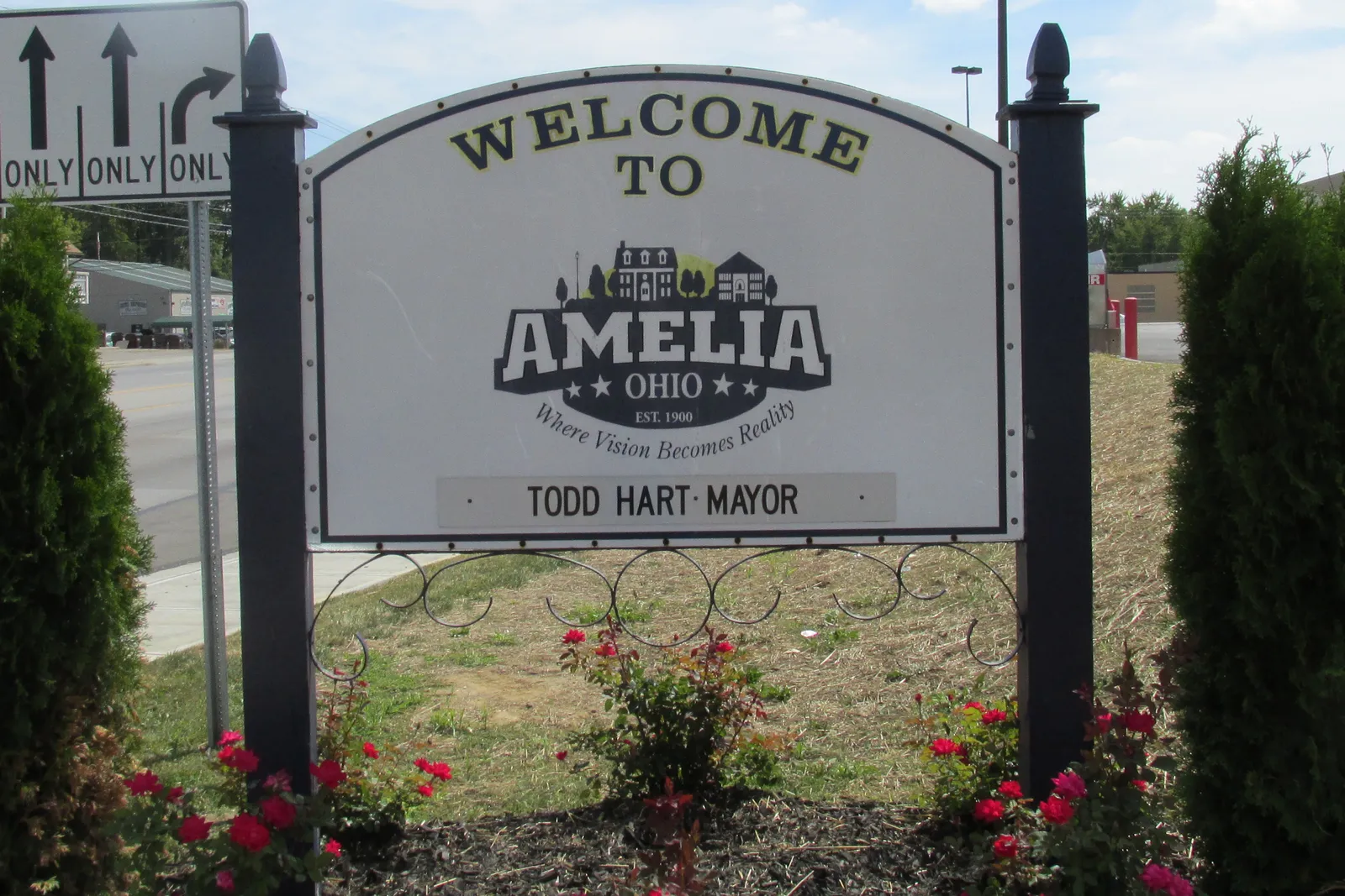 Amelia, Ohio community sign.