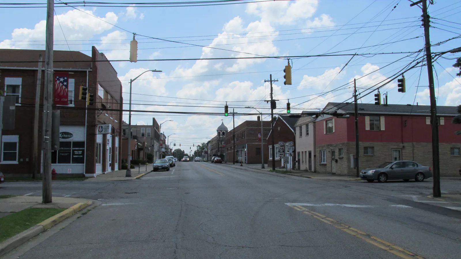 Looking southeast on Broadway Street in Blanchester, Ohio.