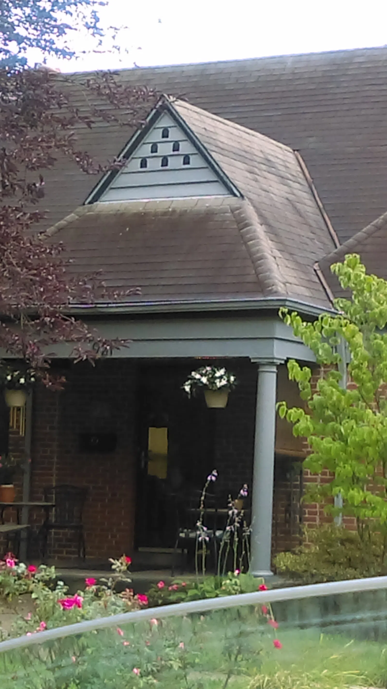 Decorative "dovecote" in the gable of a house in Finneytown Ohio. https://en.wikipedia.org/wiki/Dovecote