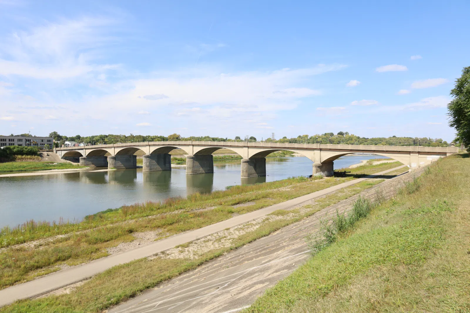 Black Street Bridge over the Great Miami River in Hamilton, Ohio in 2023