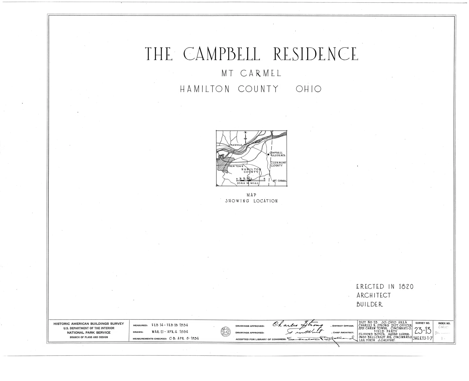 File:John Campbell Residence, Mount Carmel Road, Mount Carmel, Clermont County, OH HABS OHIO,31- ,1- (sheet 0 of 7).png