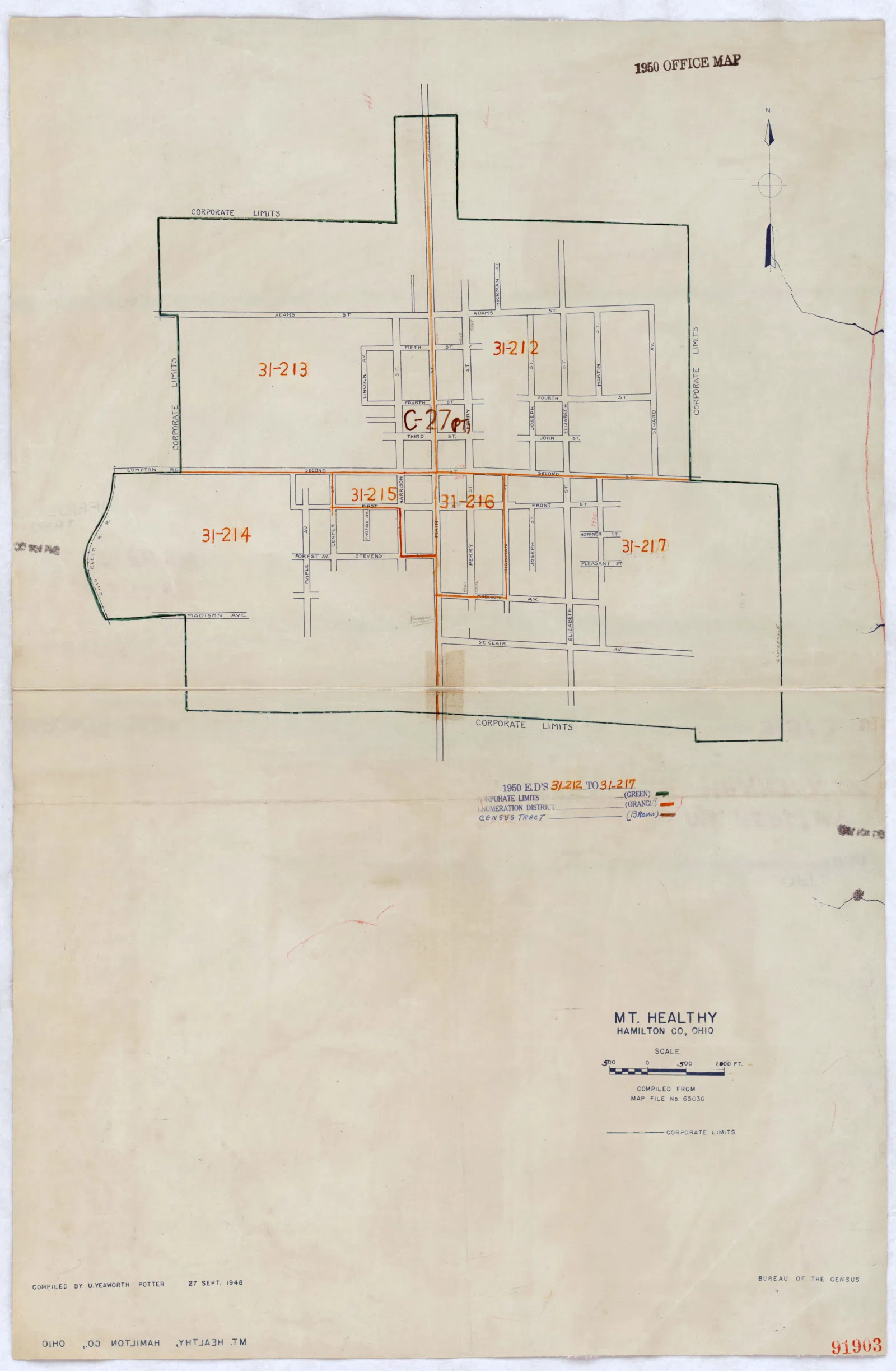 File:1950 Census Enumeration District Maps - Ohio (OH) - Hamilton County - Mount Healthy - ED 31-212 to 217 - NARA - 26128432.jpg