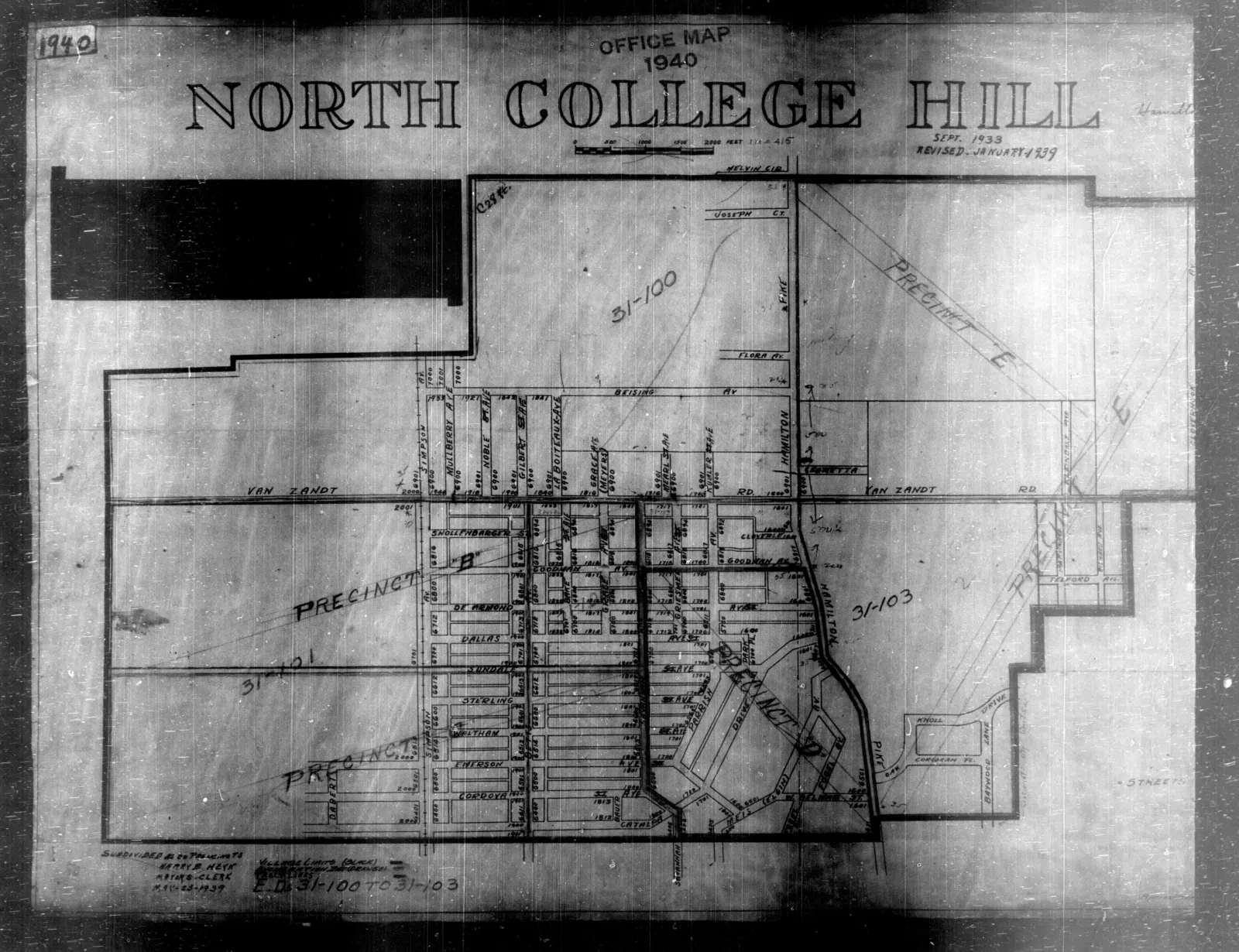 File:1940 Census Enumeration District Maps - Ohio - Hamilton County - North College Hill - ED 31-100, ED 31-101, ED 31-102, ED 31-103 - NARA - 5836017 (page 1).jpg