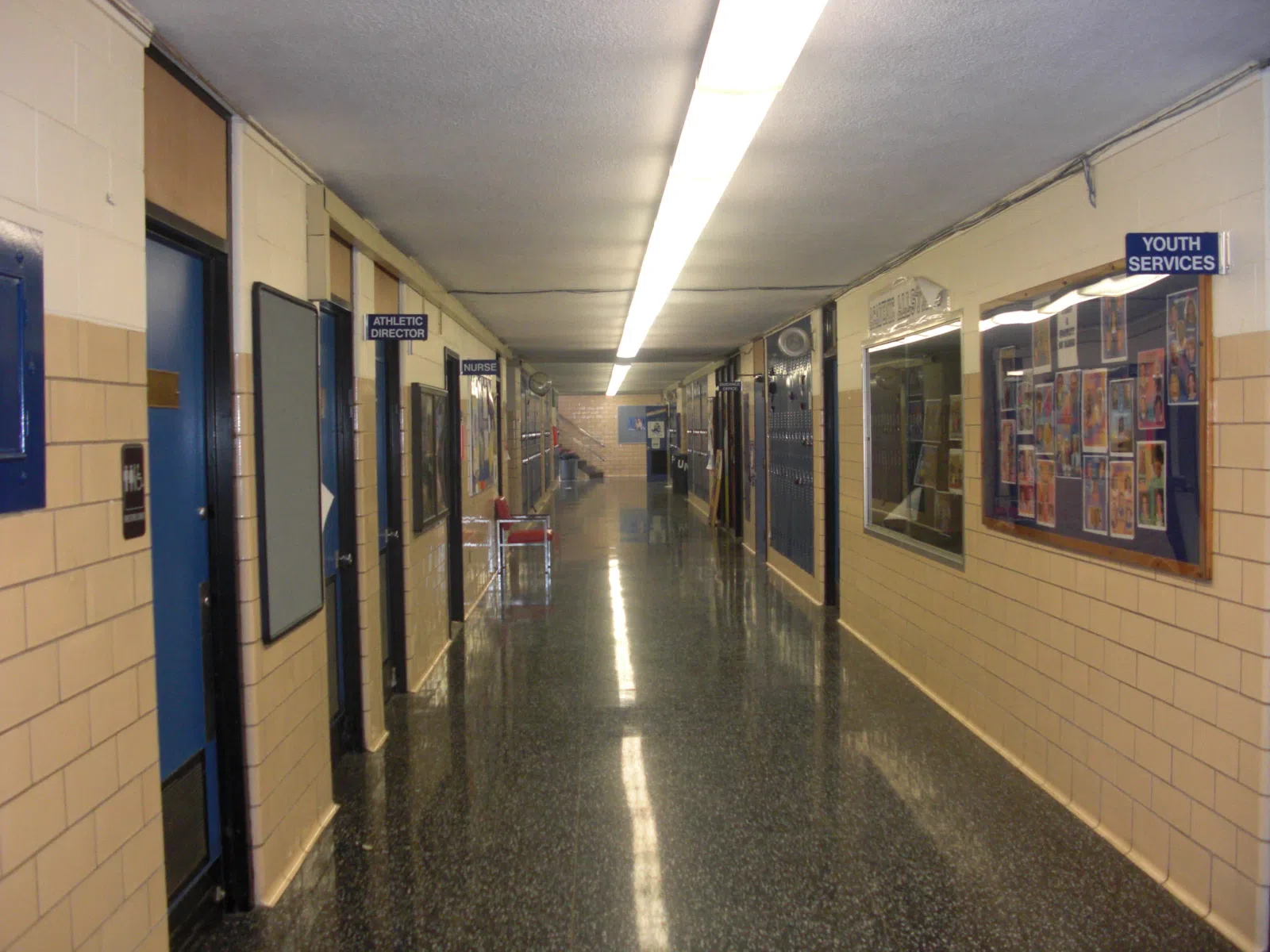 Hallway in reading high school in Reading, ohio
