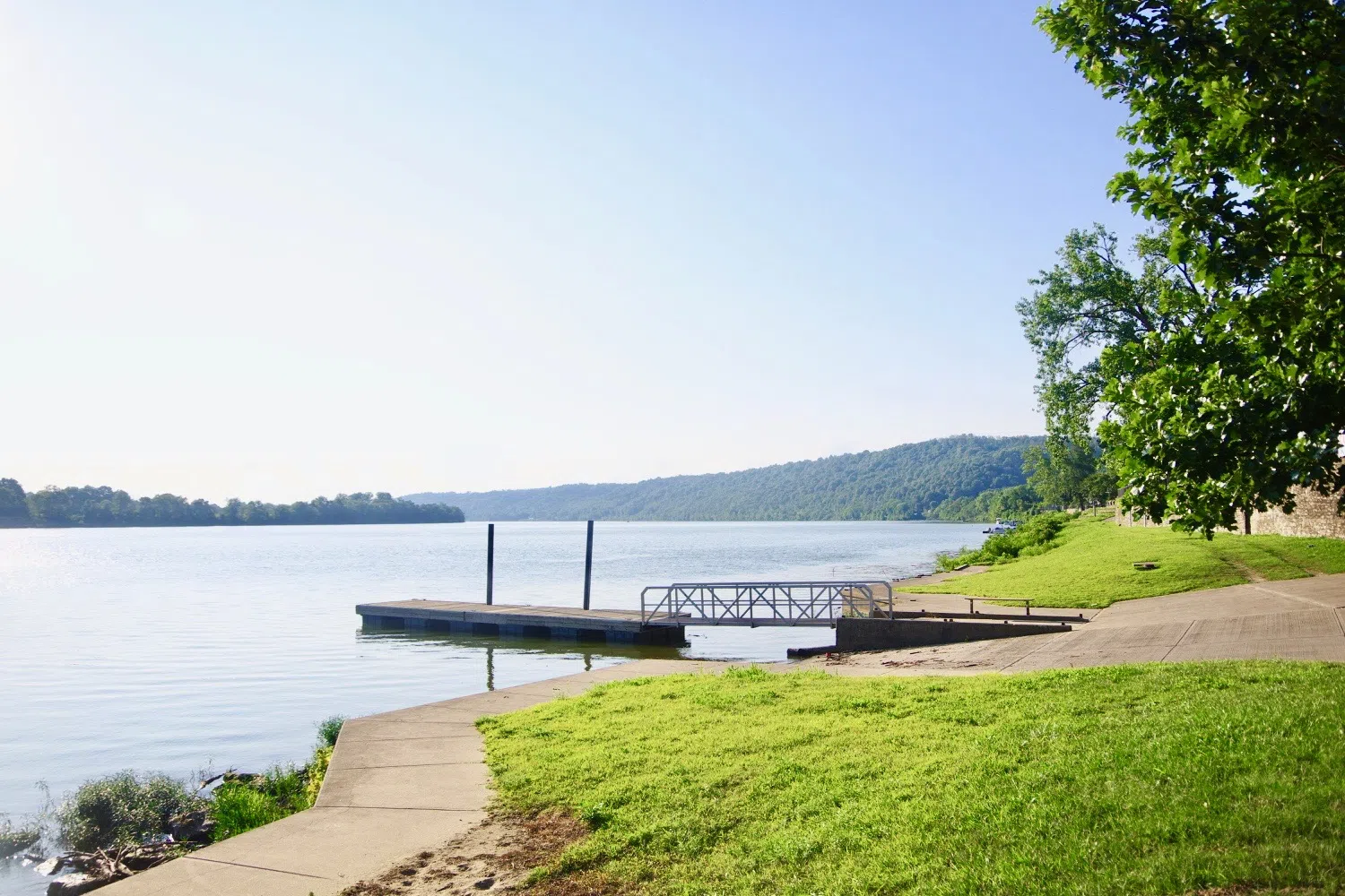 Boat ramp along the Ohio River in Ripley, Ohio, United States.