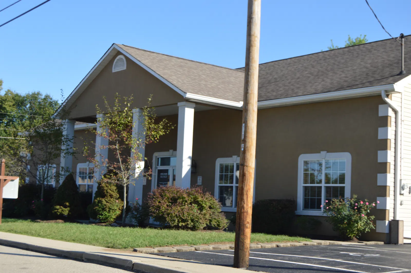 Front of the South Lebanon village hall, located at the intersection of High Street and Forest Avenue in South Lebanon, Ohio, United States.