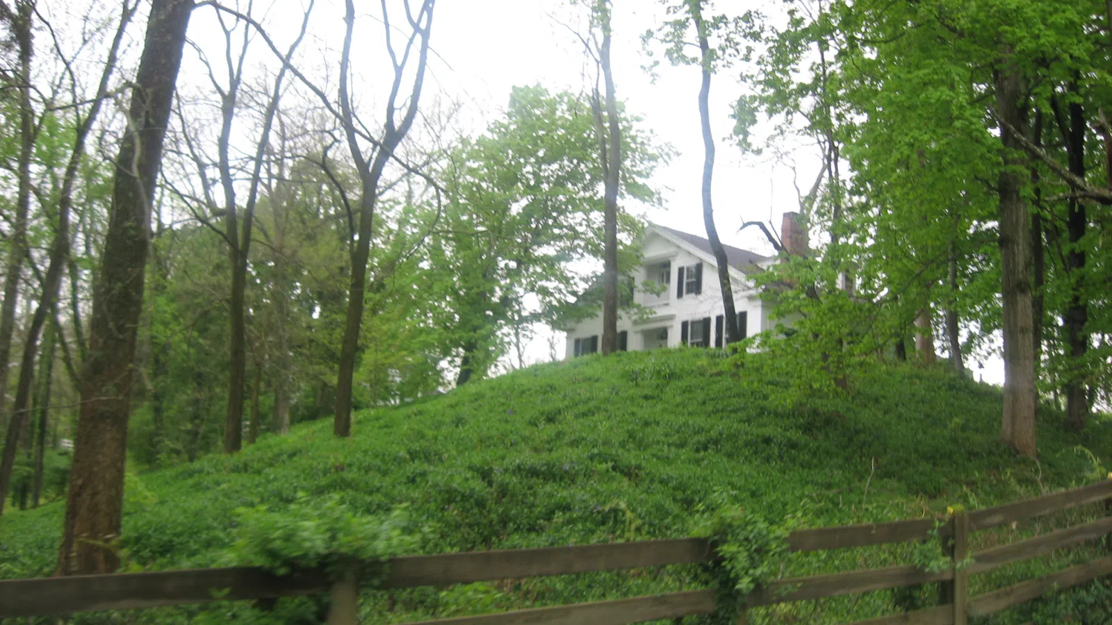 Front of one of the Waynesville Greek Revival Houses, located on Wilkerson Lane in Waynesville, Ohio, United States. Built in 1848, it is listed on the National Register of Historic Places.