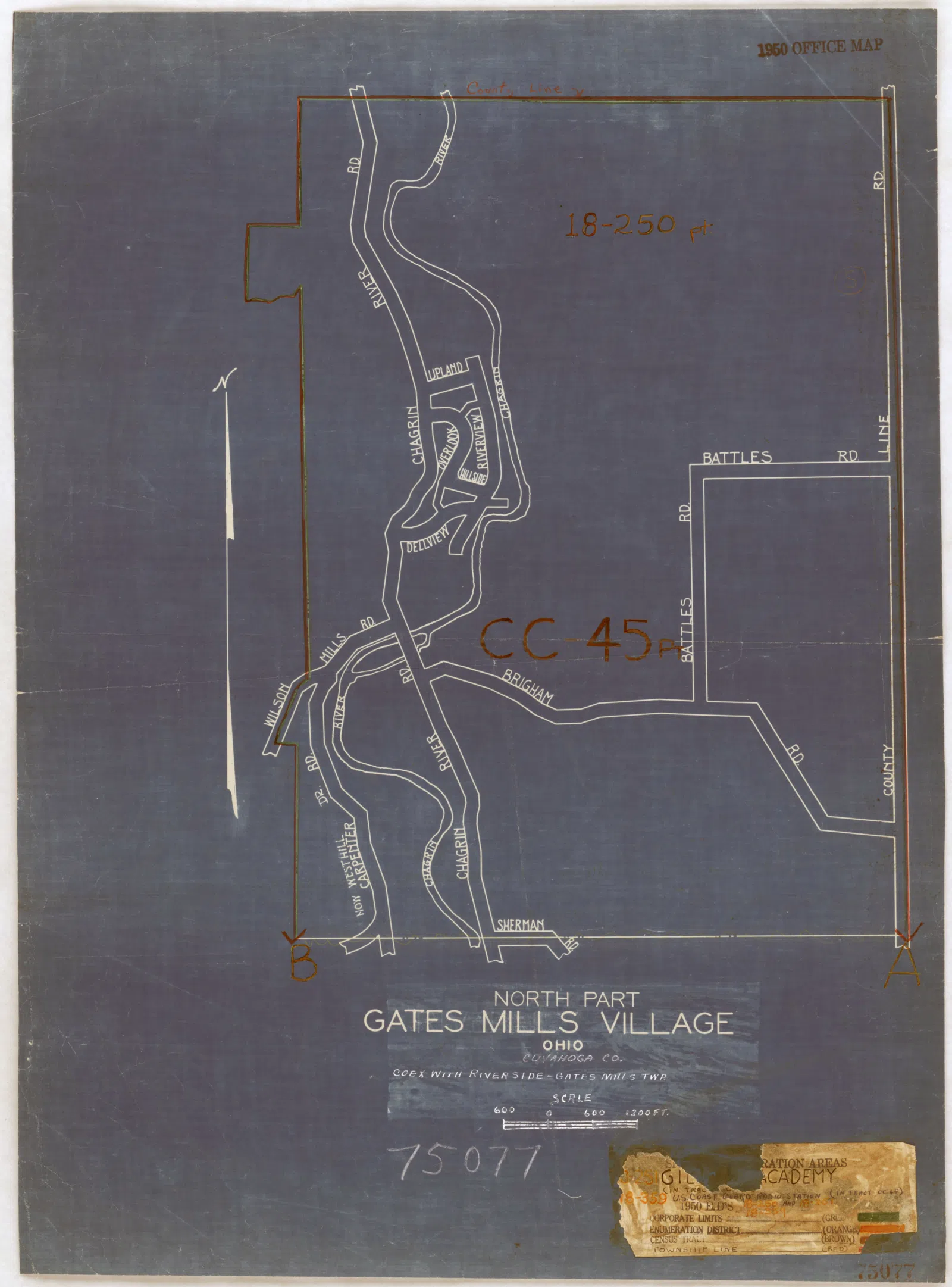 1950 Census Enumeration District Maps - Ohio (OH) - Cuyahoga County - Gates Mills - ED 18-250 to 257, 18-359 - NARA - 25455312 (page 1).jpg