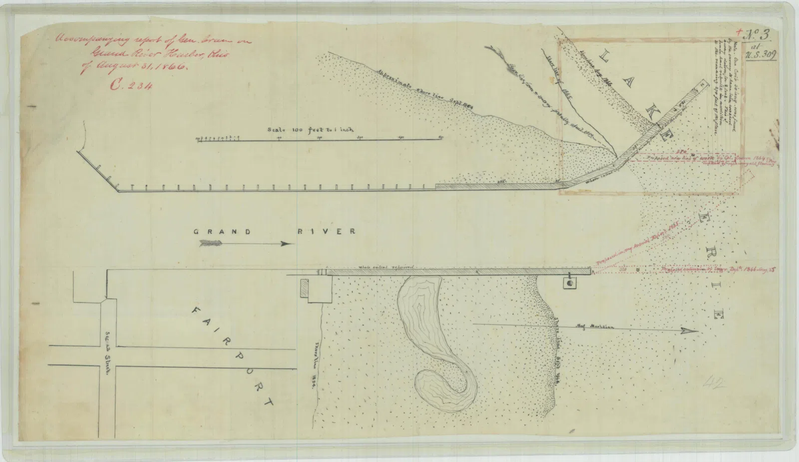 Map Accompanying the Report of General Brown on the Grand River Harbor, Ohio - NARA - 86744421.jpg