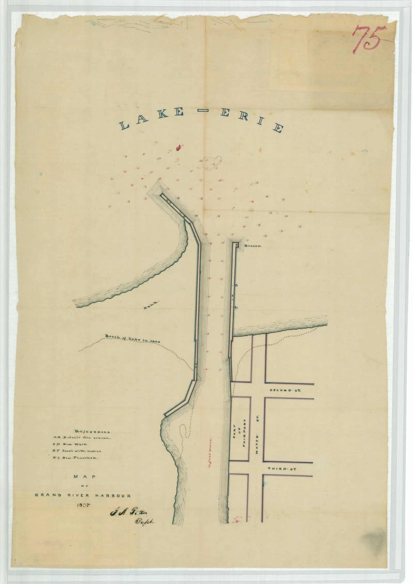 Map of Grand River Harbor, Ohio - NARA - 112061566.jpg