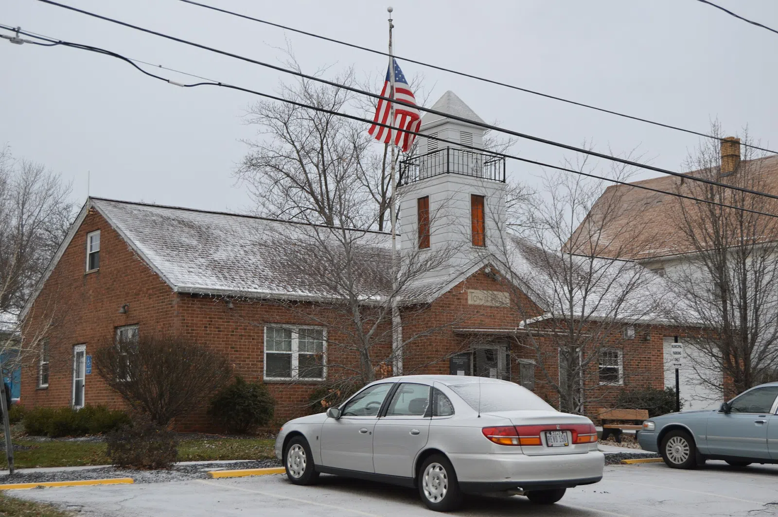 Front of Village Hall in Linndale, Ohio, located on 119th Street.
