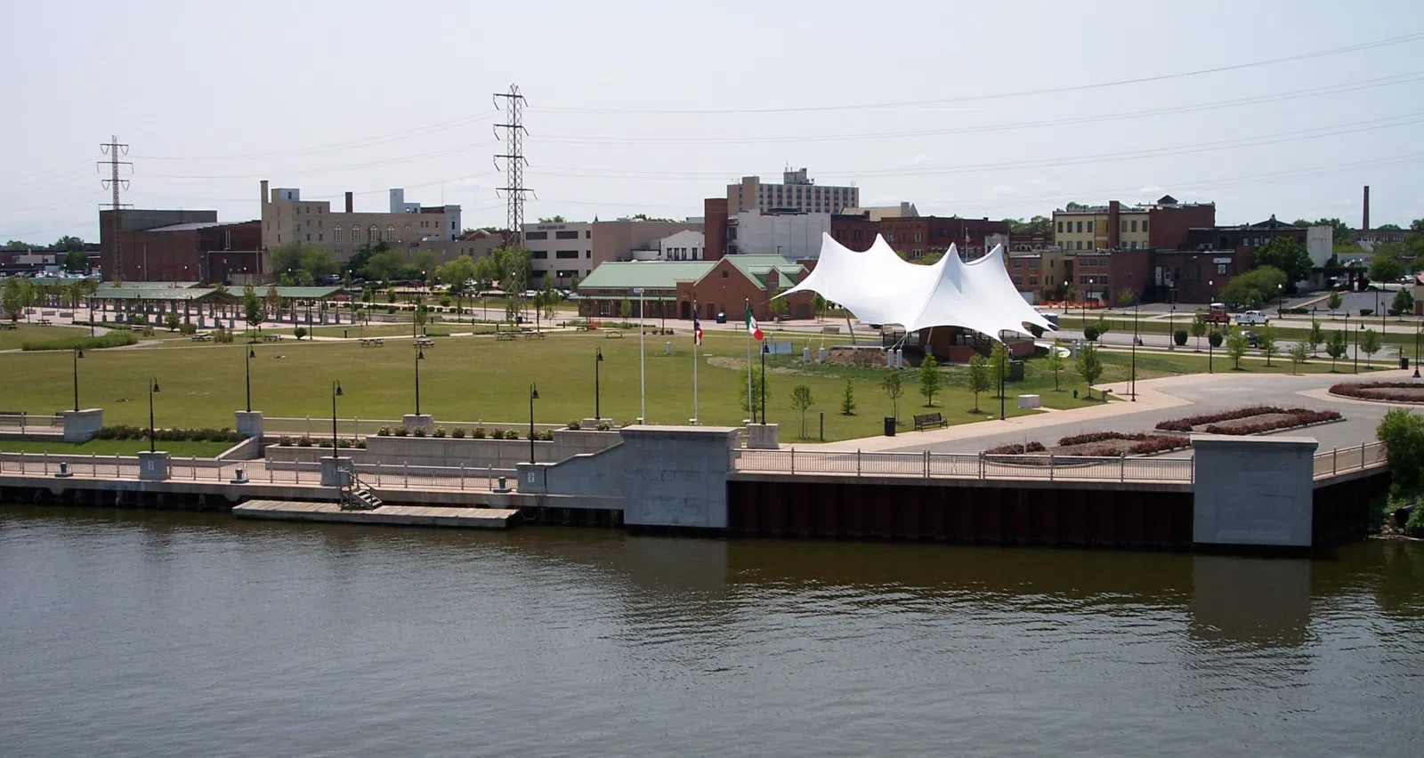 Downtown Lorain, Ohio and the Black River