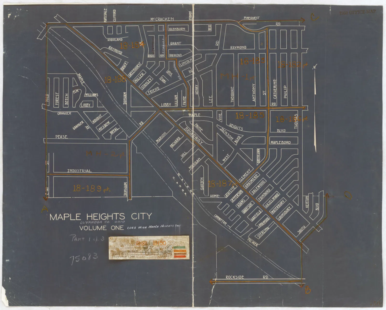 1950 Census Enumeration District Maps - Ohio (OH) - Cuyahoga County - Maple Heights - ED 18-181 to 190 - NARA - 25455317 (page 1).jpg