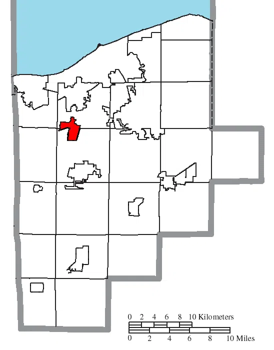 Map of the municipal and township boundaries of Lorain County , Ohio , United States , as of the 2000 census, with the location of the village of South Amherst…
