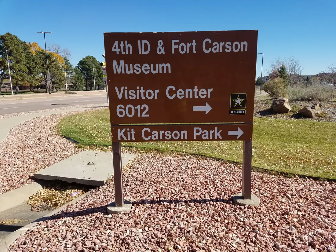 4th Infantry Division and Fort Carson Museum visitor center sign.