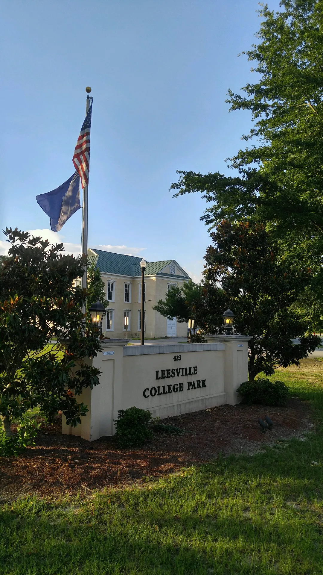 Leesville College Park and old classroom building