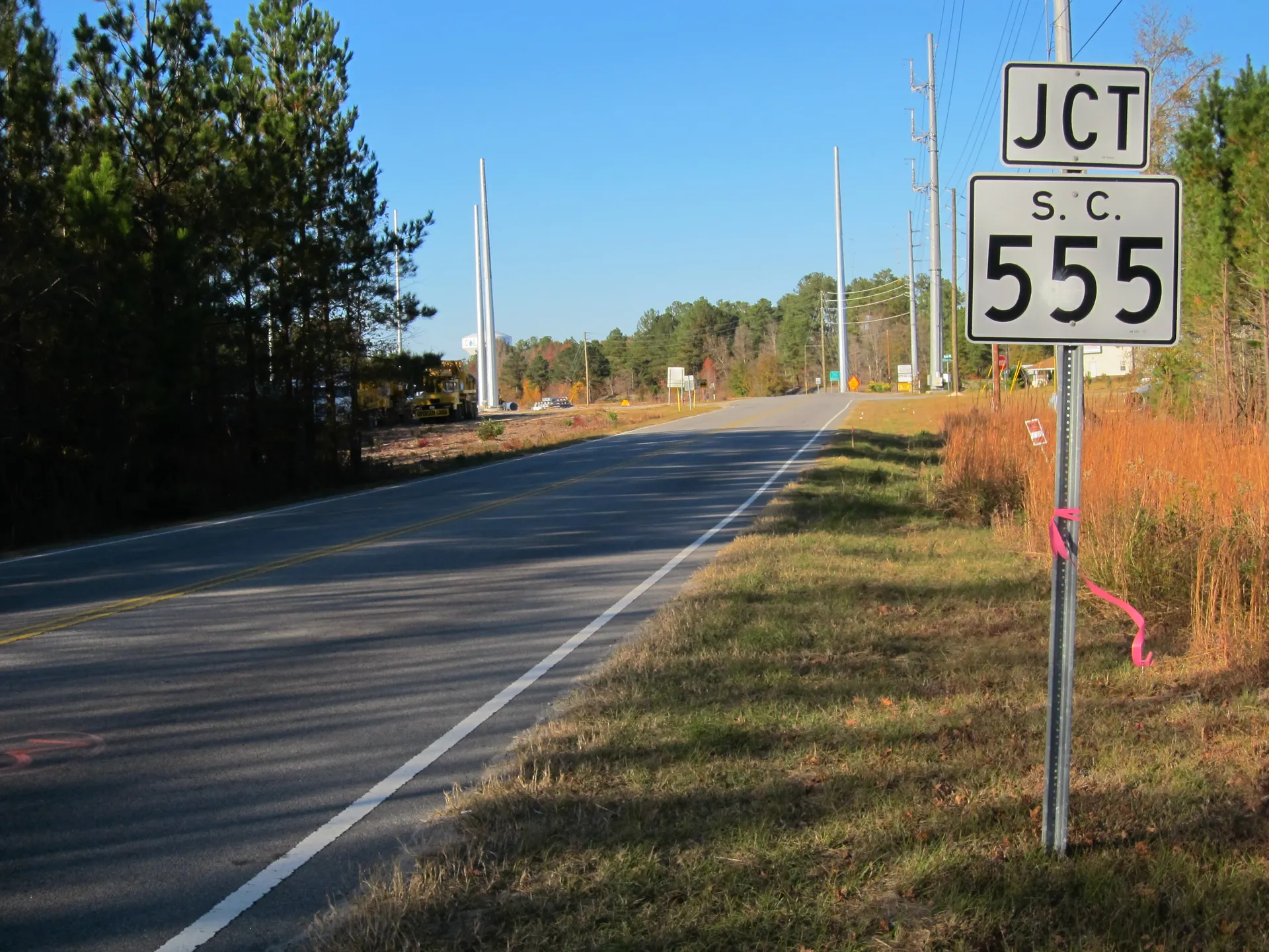 Junction of South Carolina Highway 555 along U.S. Route 21, near Blythewood, South Carolina.