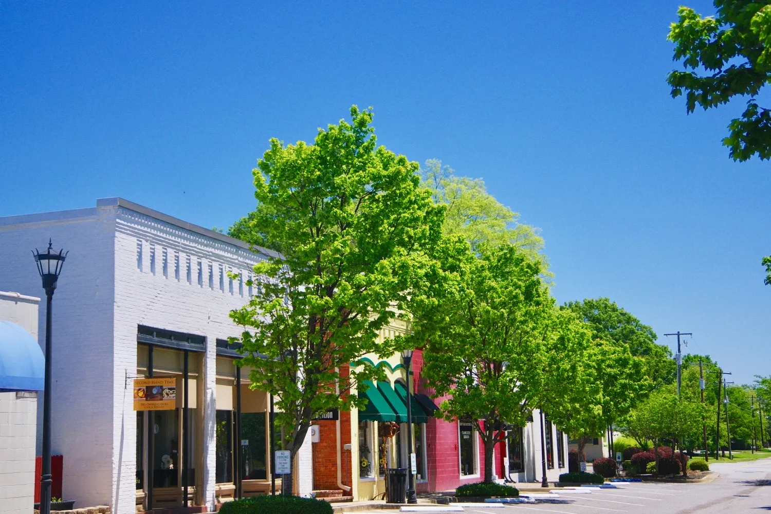 Businesses along Beaufort Street in Chapin, South Carolina, United States.