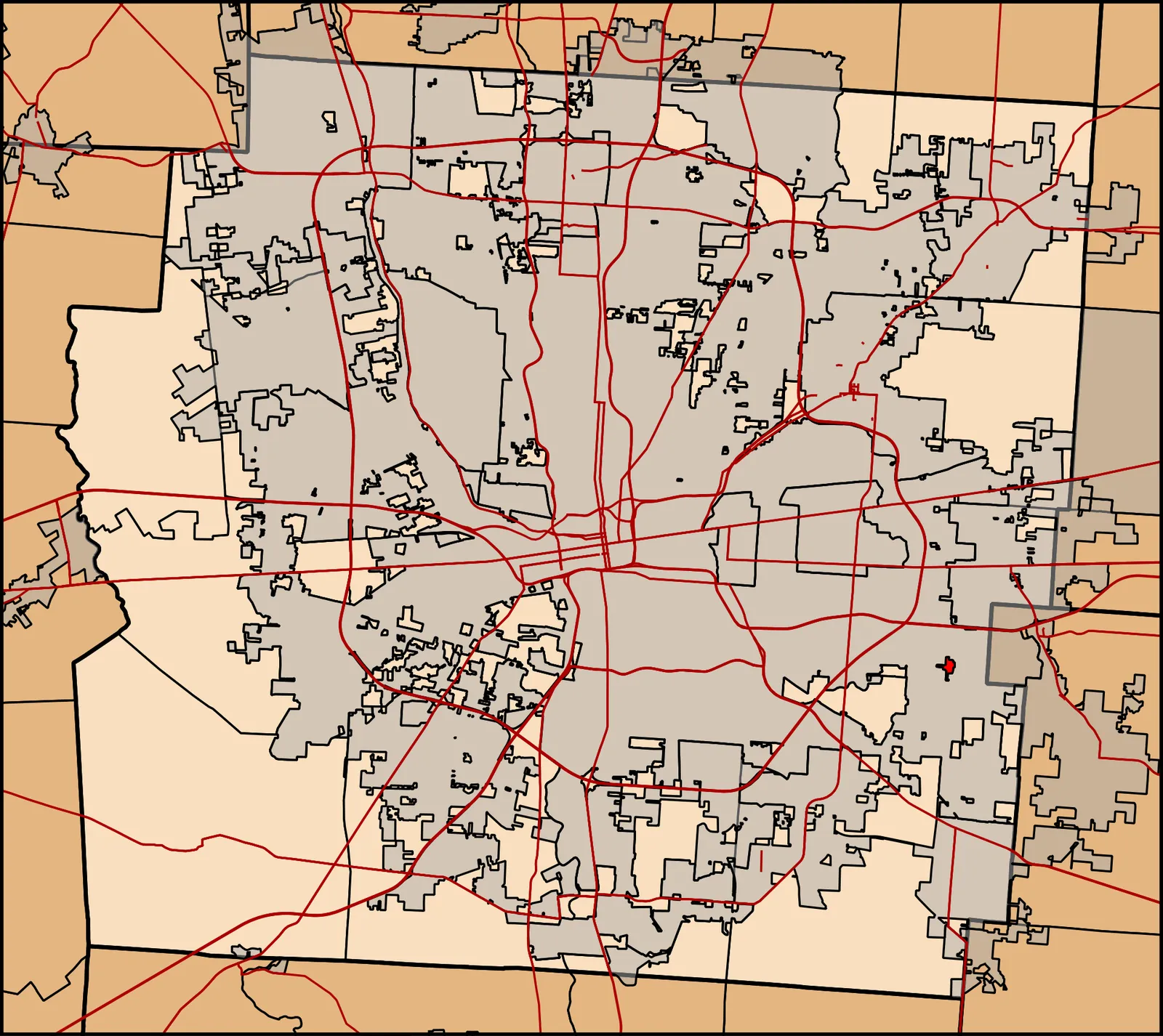 Map of Franklin County with the village of Brice highlighted