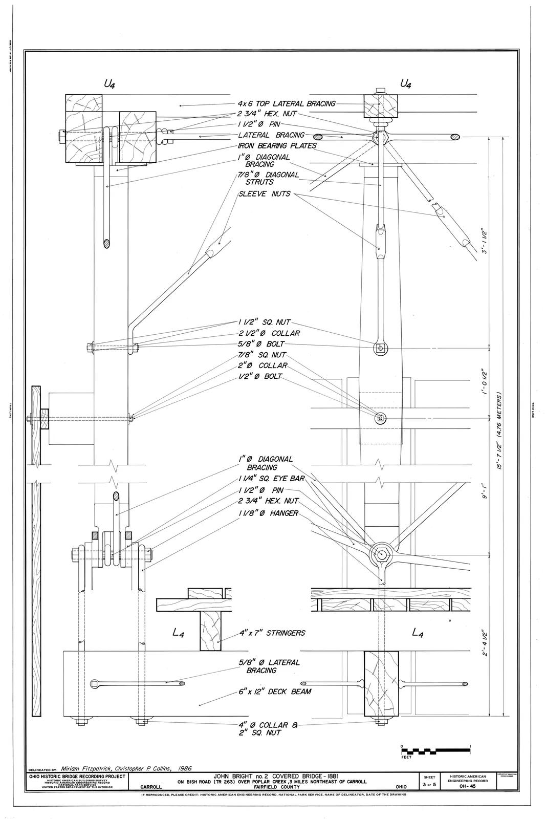File:Details - John Bright No. 2 Covered Bridge, Bish Road (Township Route 263) over Poplar Creek, Carroll, Fairfield County, OH HAER OHIO,23-CAR.V,2- (sheet 3