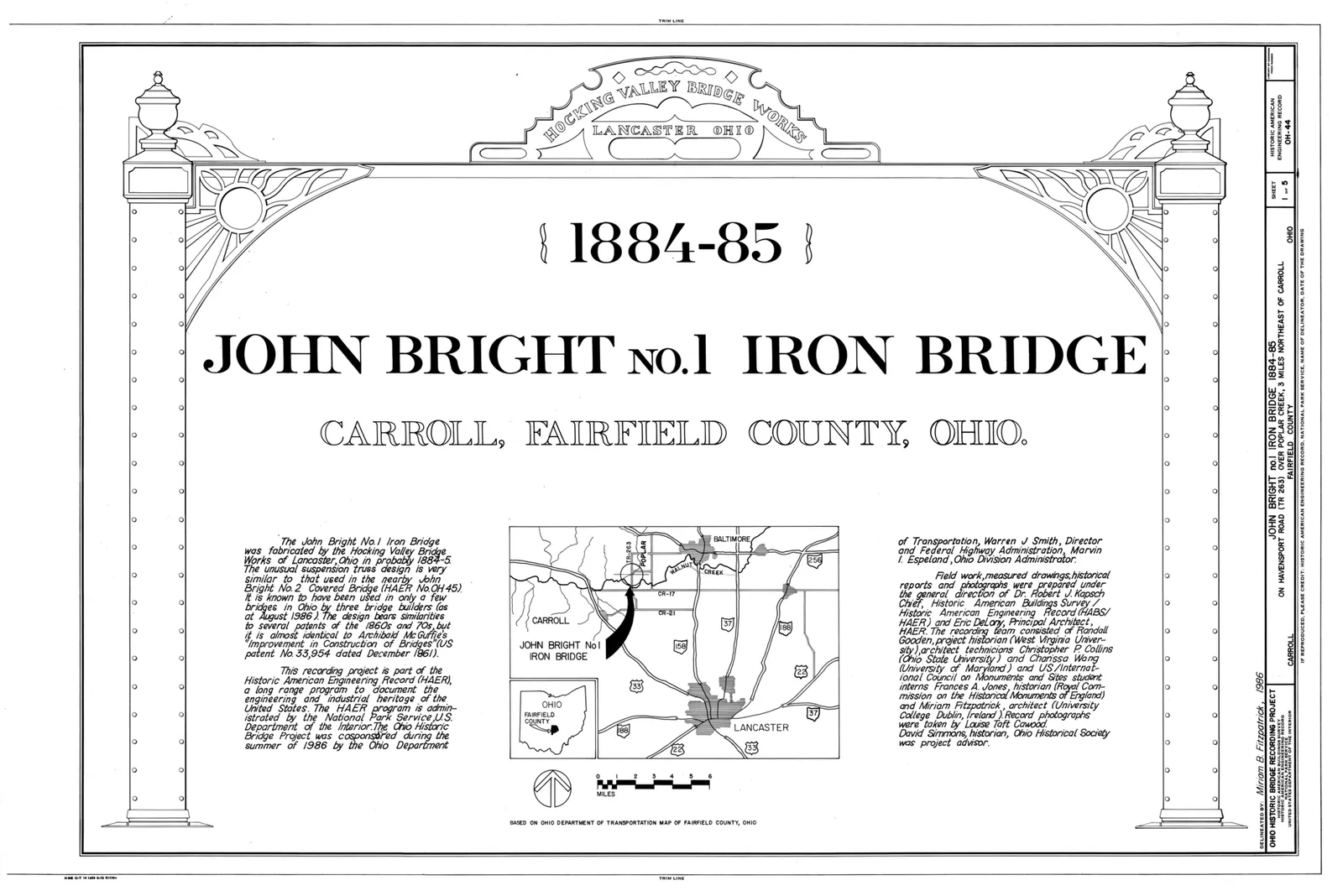 File:John Bright No. 1 Iron Bridge, Spanning Poplar Creek at Havenport Road (TR 263), Carroll, Fairfield County, OH HAER OHIO,23-CAR.V,1- (sheet 1 of 5).png