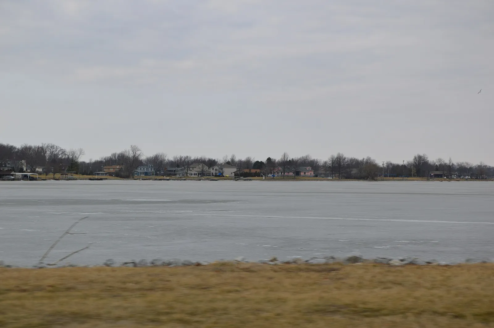 Overview of Choctaw Lake, looking north from Old Columbus Road, in far southern Somerford Township, Madison County, Ohio, United States.